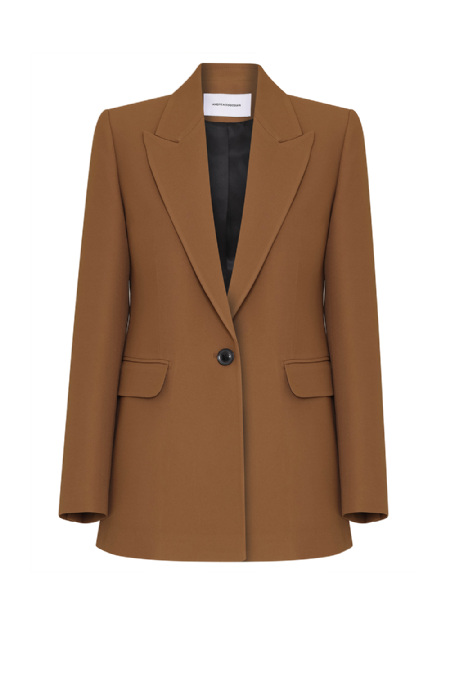 Lidia Crepe Blazer Toffee Brown