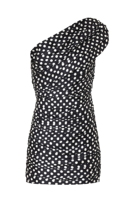 Louli Silk Dress Black-Off White