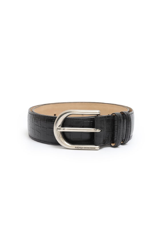 Lorima Leather Belt Black-Silver