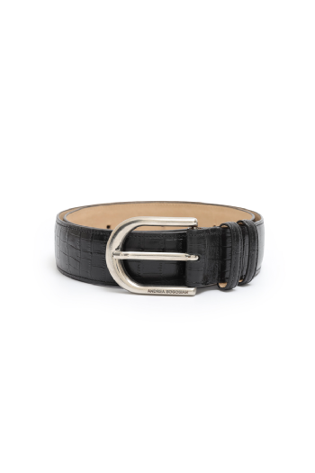 Lorima Leather Belt Black-Silver