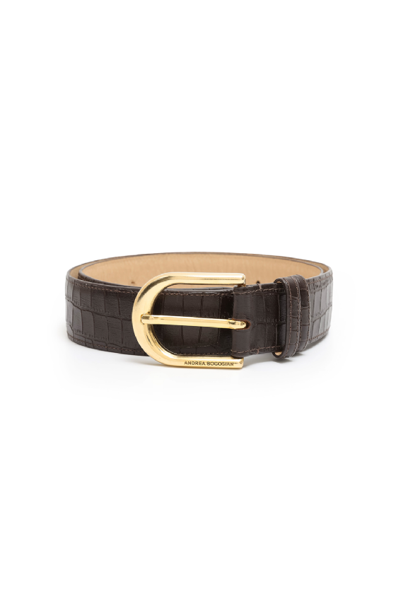 Lorima Leather Belt Ebene Brown-Gold