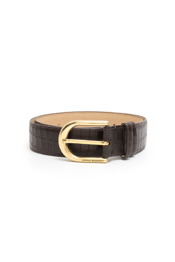 Lorima Leather Belt Ebene Brown-Gold