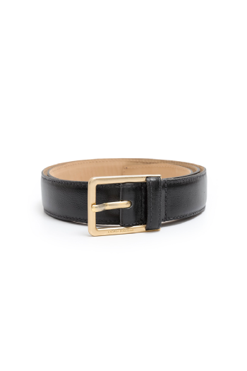 Leroy Leather Belt Black-Gold