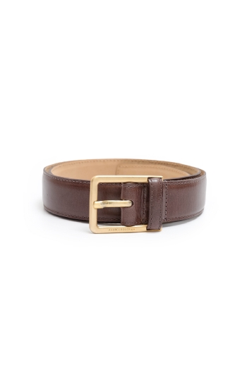 Leroy Leather Belt Ebene Brown-Gold