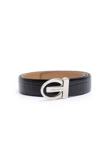 Lierre Leather Belt  Black-Silver 