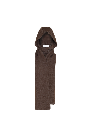 Layza Knitted Hood Melange Brown