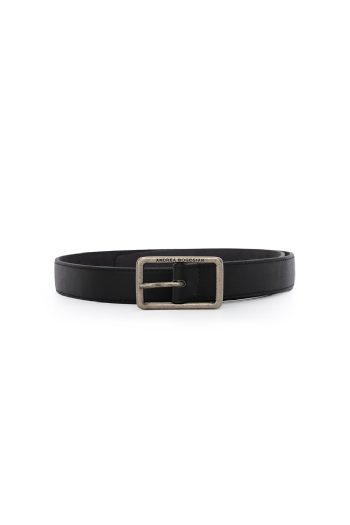 Jarount Leather Belt Black-Silver