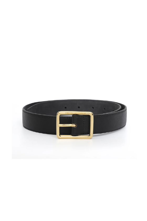 Jarount Leather Belt Black-Gold