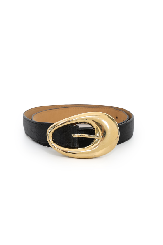 Intropy Leather Belt Black-Gold