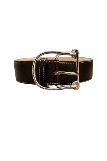 Leather Belt Ferras I Deep Brown-Niquel