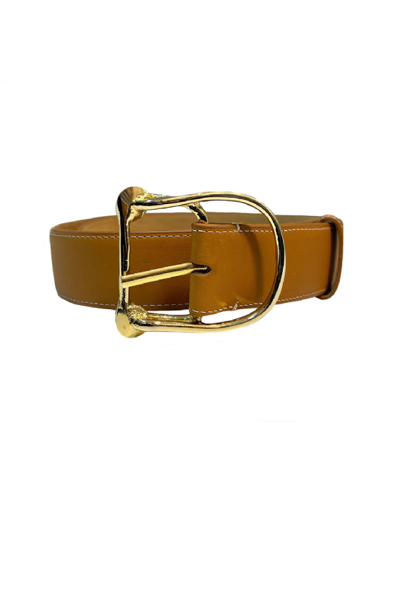 Leather Belt Ferras I Brown-Dourado