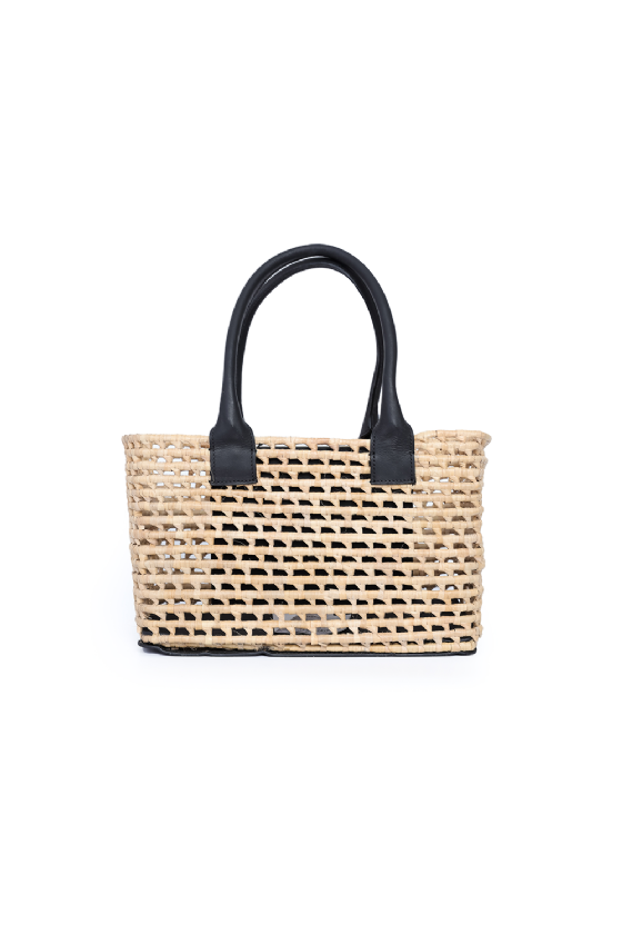 Straw Jeans Bag Ecru-Black