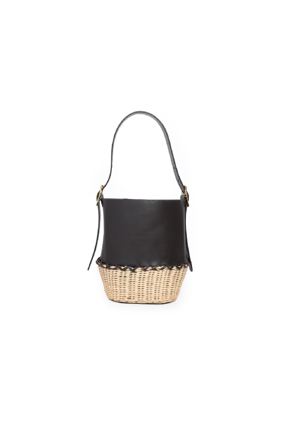 Jiucket Straw Bag Deep Brown-Ecru