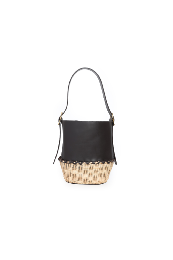 Jiucket Straw Bag Deep Brown-Ecru