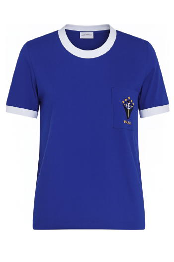 Sm Brazil Knit T-Shirt Blue-Off White