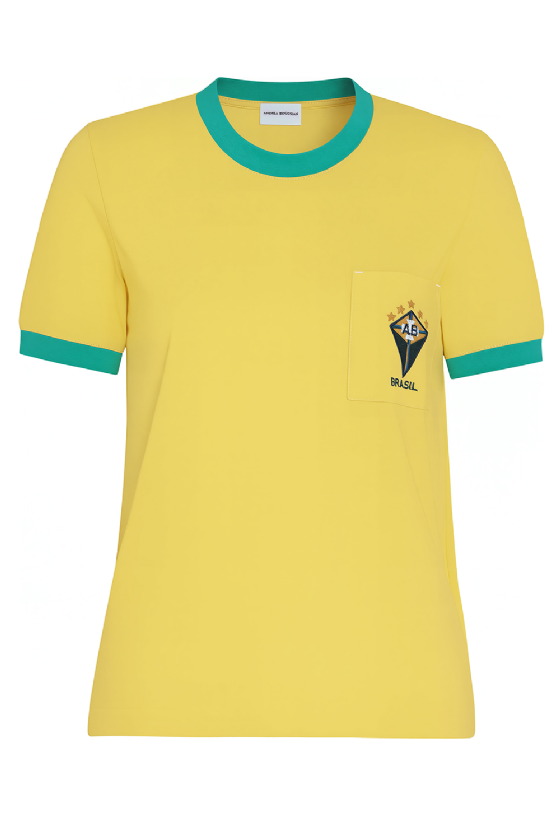 Sm Brazil Knit T-Shirt Yellow-Green