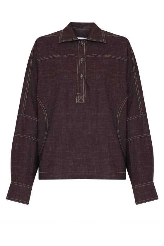 Limart Wool Blouse Wine