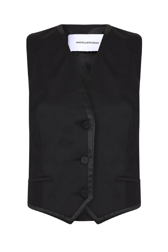 Letta Wool Vest Black