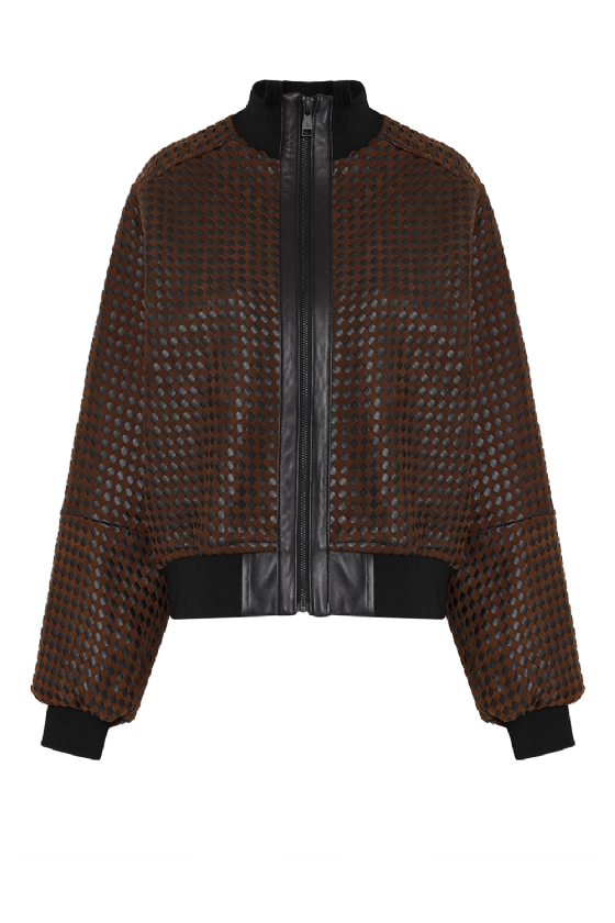 Lik Leather Jacket Black - Deep Brown