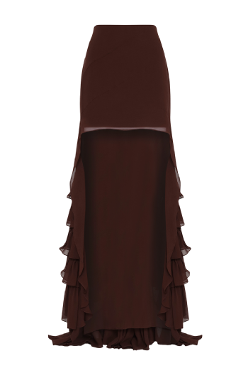 Lorango Silk Skirt Brown