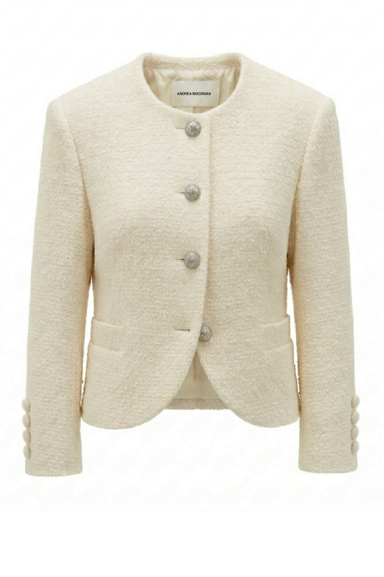 Linda Tweed Coat Off White