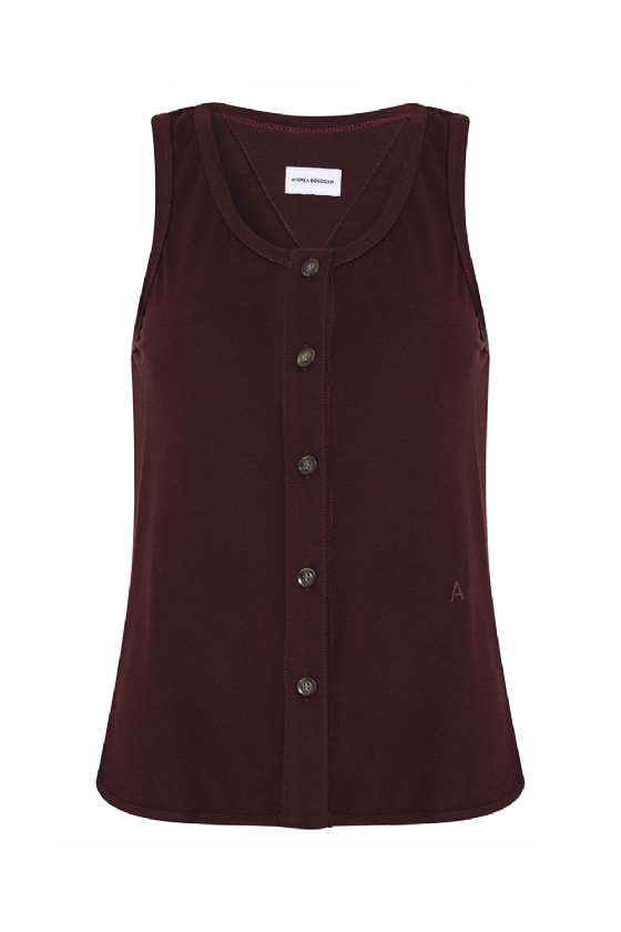Lineta Knit Tank Top Aubergine