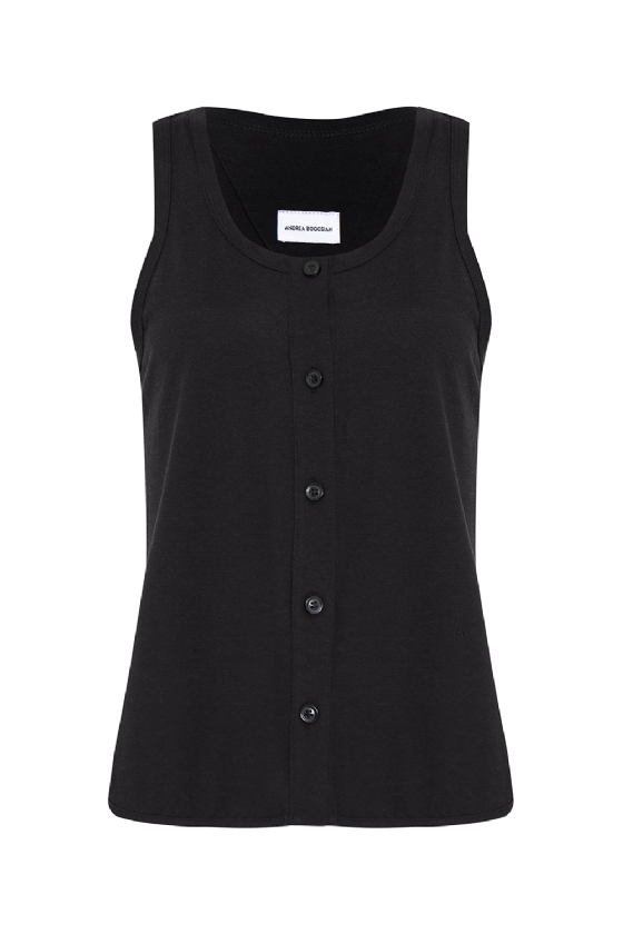 Lineta Knit Tank Top Black