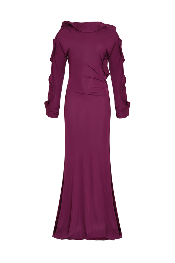 Linen Jersey Dress Light Wine