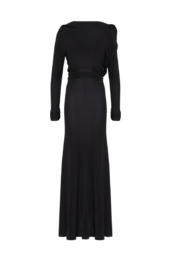 Linen Jersey Dress Black
