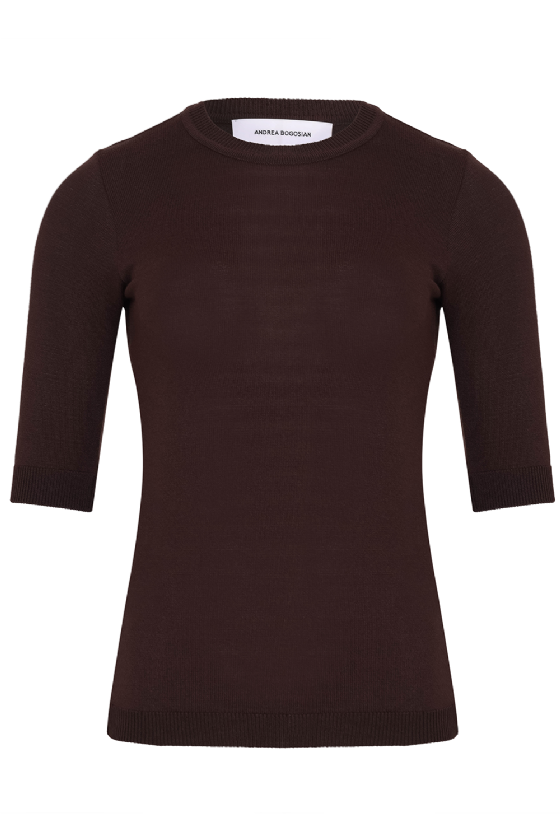 Laminia Knit Blouse Ebene Brown