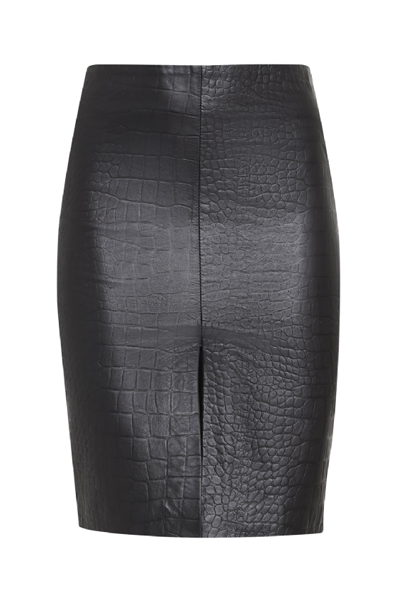 Lenier Leather Skirt Black