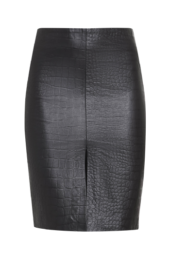 Lenier Leather Skirt Black