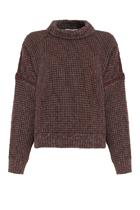 Latch Knit Blouse Gris-Wine