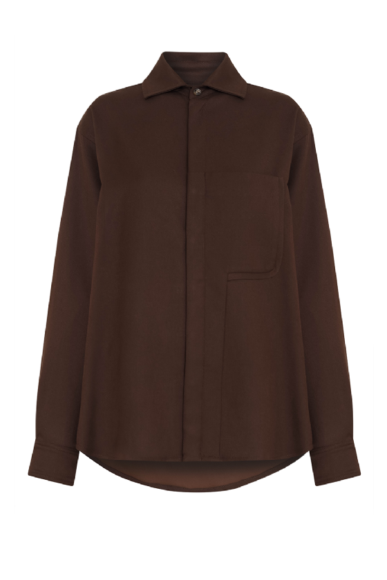 Lima Wool Shirt Ebene Brown