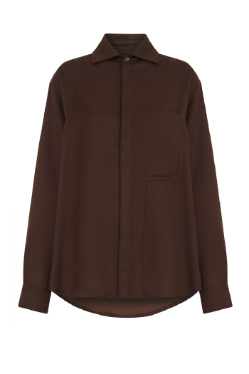 Lima Wool Shirt Ebene Brown