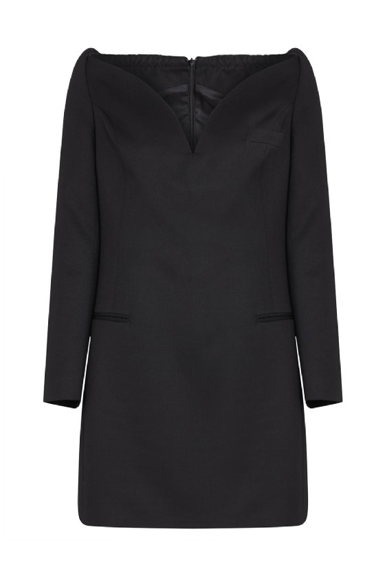 Legato Wool Dress Black