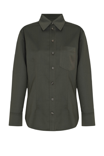 Linita Wool Shirt Dark Olive