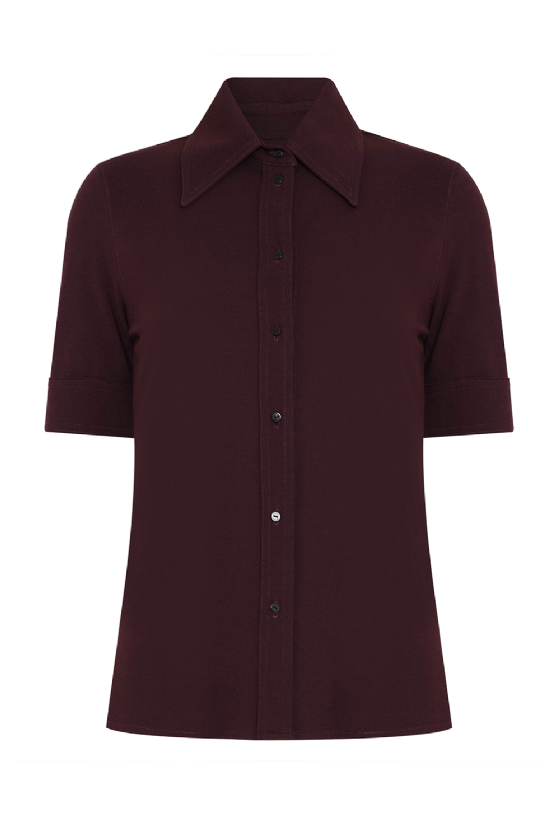 Liquet Knit Blouse Aubergine