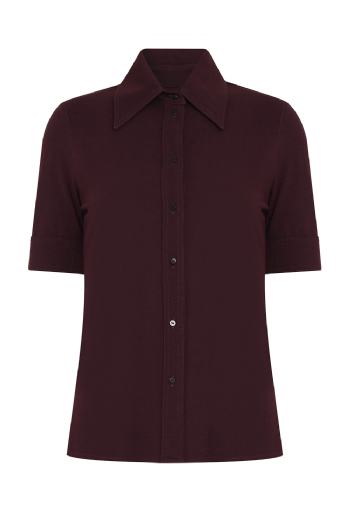 Liquet Knit Blouse Aubergine