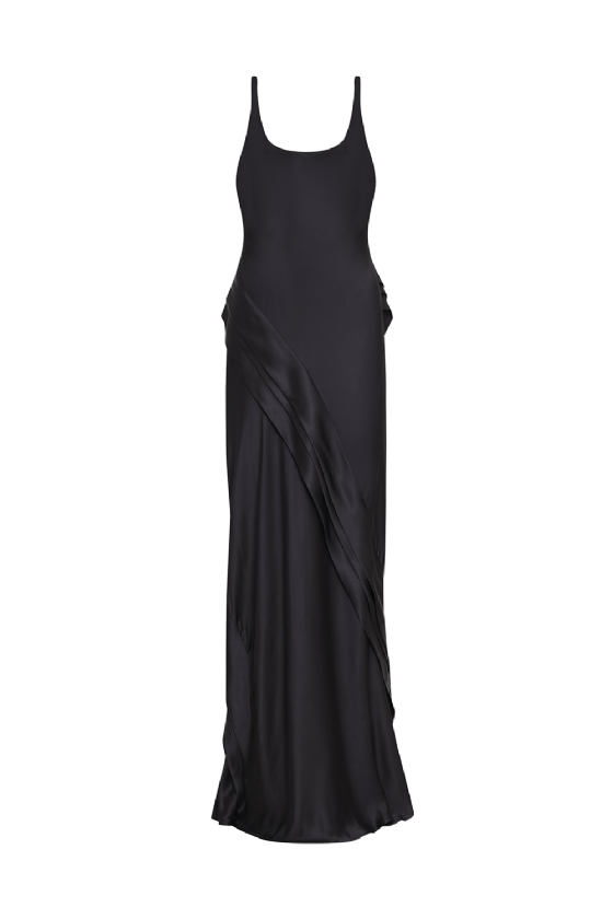 Leda Silk Dress Black