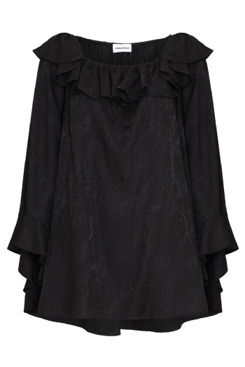 Maria Satin Jacquard Dress Black