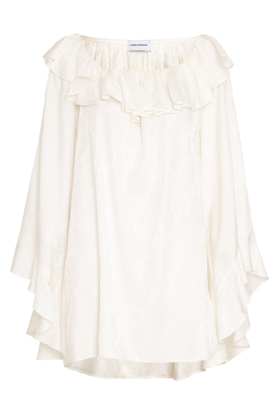 Maria Satin Jacquard Dress Off White