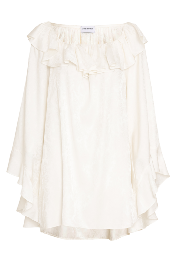 Maria Satin Jacquard Dress Off White