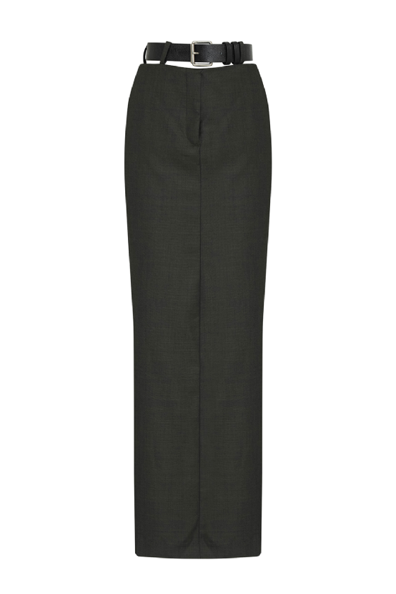 Lilita Wool Skirt Deep Green