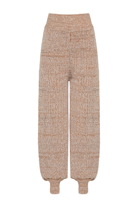 Leiz Knit Pants Melange Camel