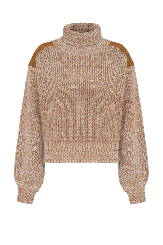 Loriana Knit Blouse Melange Camel