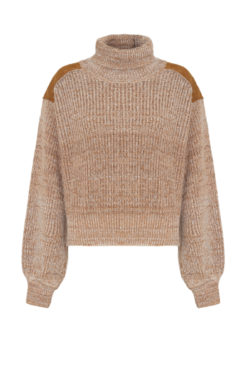 Loriana Knit Blouse Melange Camel