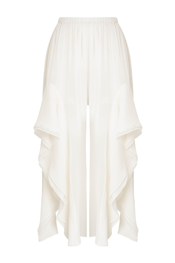 Luzi Silk Pants Off White