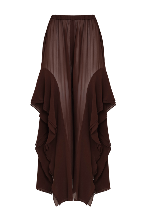 Luzi Silk Pants Brown