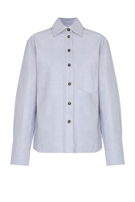  Larita Leather Shirt  Light Blue 